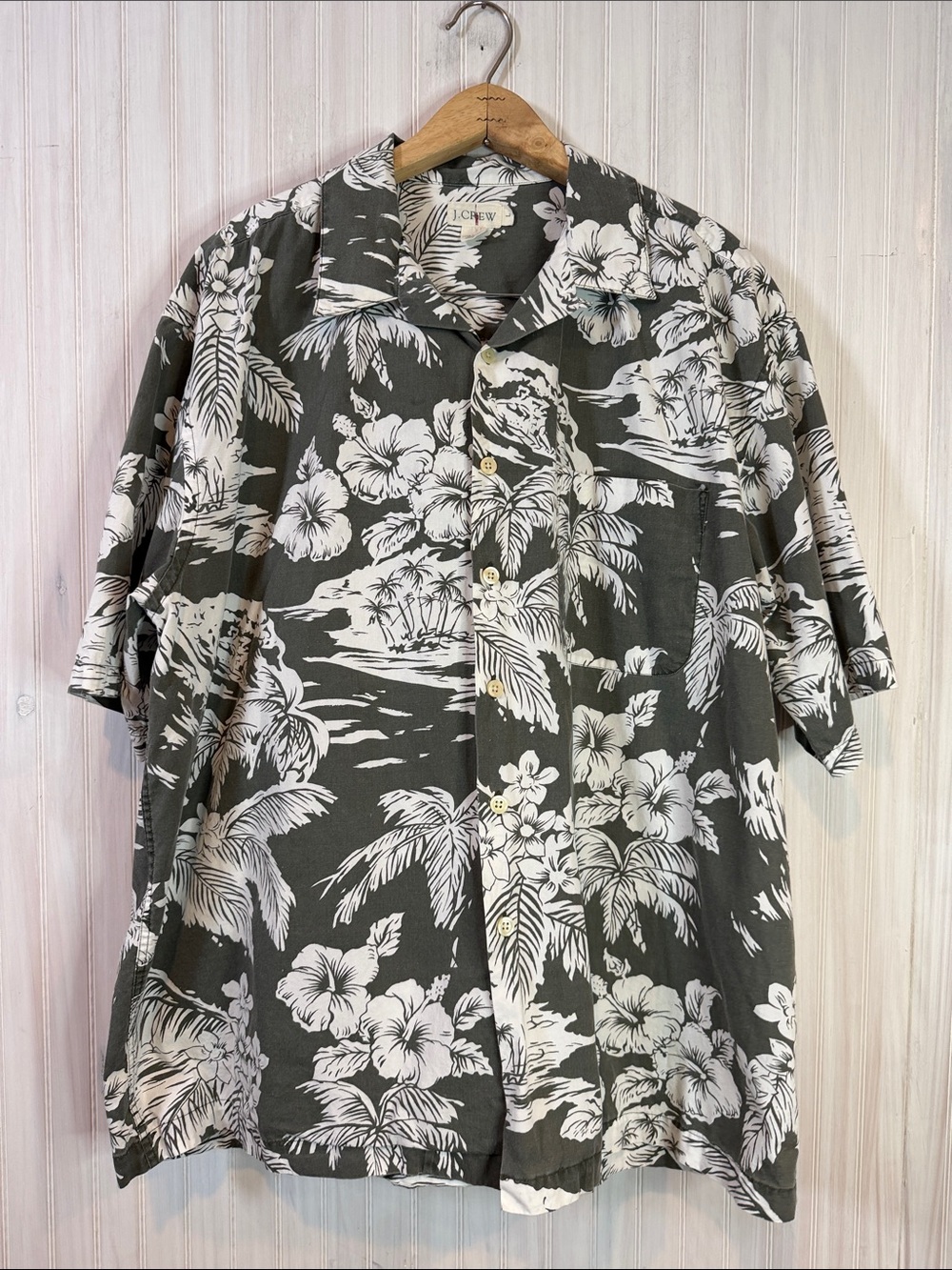 VINTAGE J CREW OARSMAN ALOHA SHIRT LARGE